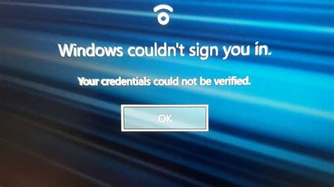 your credentials could not be verified windows hello